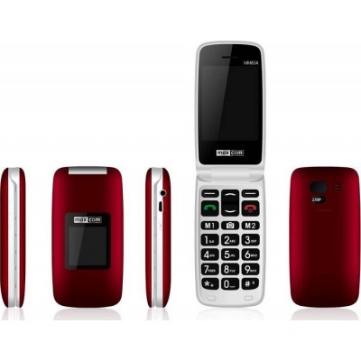 Maxcom MM824 με Κάμερα, Ραδιόφωνο (Λειτουργεί χωρίς Handsfree) Πλήκτρο Έκτακτης Ανάγκης, Κατάλληλο για Ακουστικά Βαρηκοϊας Red