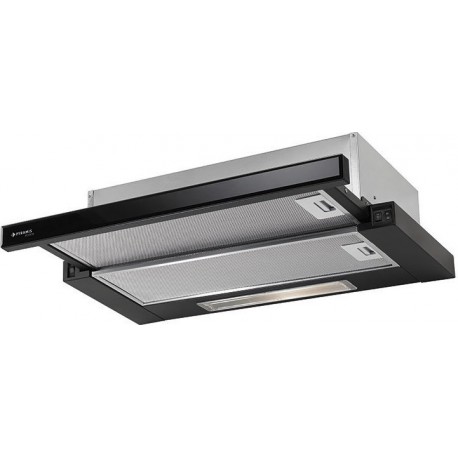 Pyramis Ecoline Απορροφητήρας Συρόμενος 60cm Inox με Μαύρο Γυαλί (065032801)