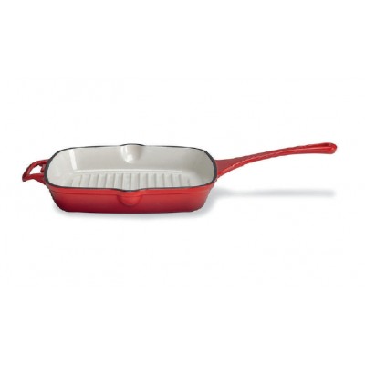 Kazis KAZ PAN 26 GRILL Μαντεμένιo Τηγάνι Γκριλιέρα 26Χ26 με Επισμάλτωση Πορσελάνης
