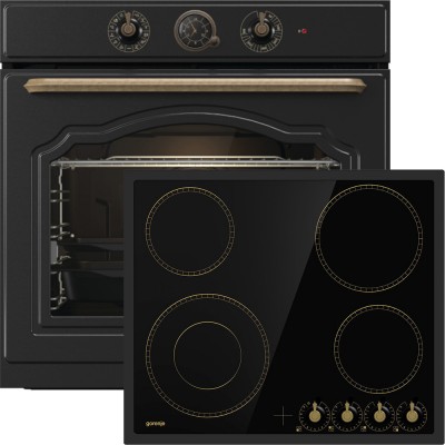 Gorenje BOS67372CLB + EC642CLB Classico Φούρνος άνω Πάγκου με Κεραμικές Εστίες