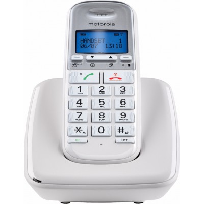 Motorola S3001 WHITE (Ελληνικό Μενού) Ασύρματο τηλέφωνο συμβατό με ακουστικά βαρηκοΐας