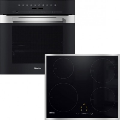 Miele H 7260 B + KM 7201 FR Φούρνος άνω Πάγκου με Επαγωγικές Εστίες