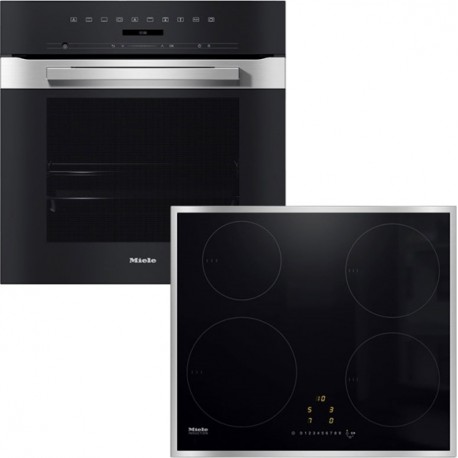 Miele H 7260 B + KM 7201 FR Φούρνος άνω Πάγκου με Επαγωγικές Εστίες