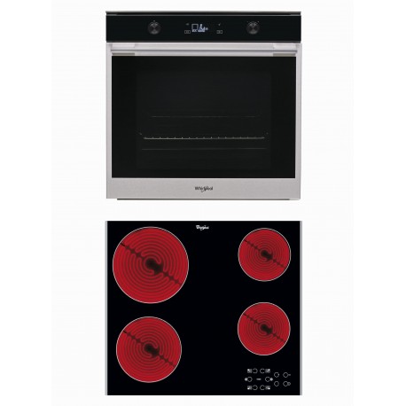 Whirlpool W7 OM5 4S P + AKT 8090 LX Φούρνος άνω Πάγκου με Κεραμικές Εστίες